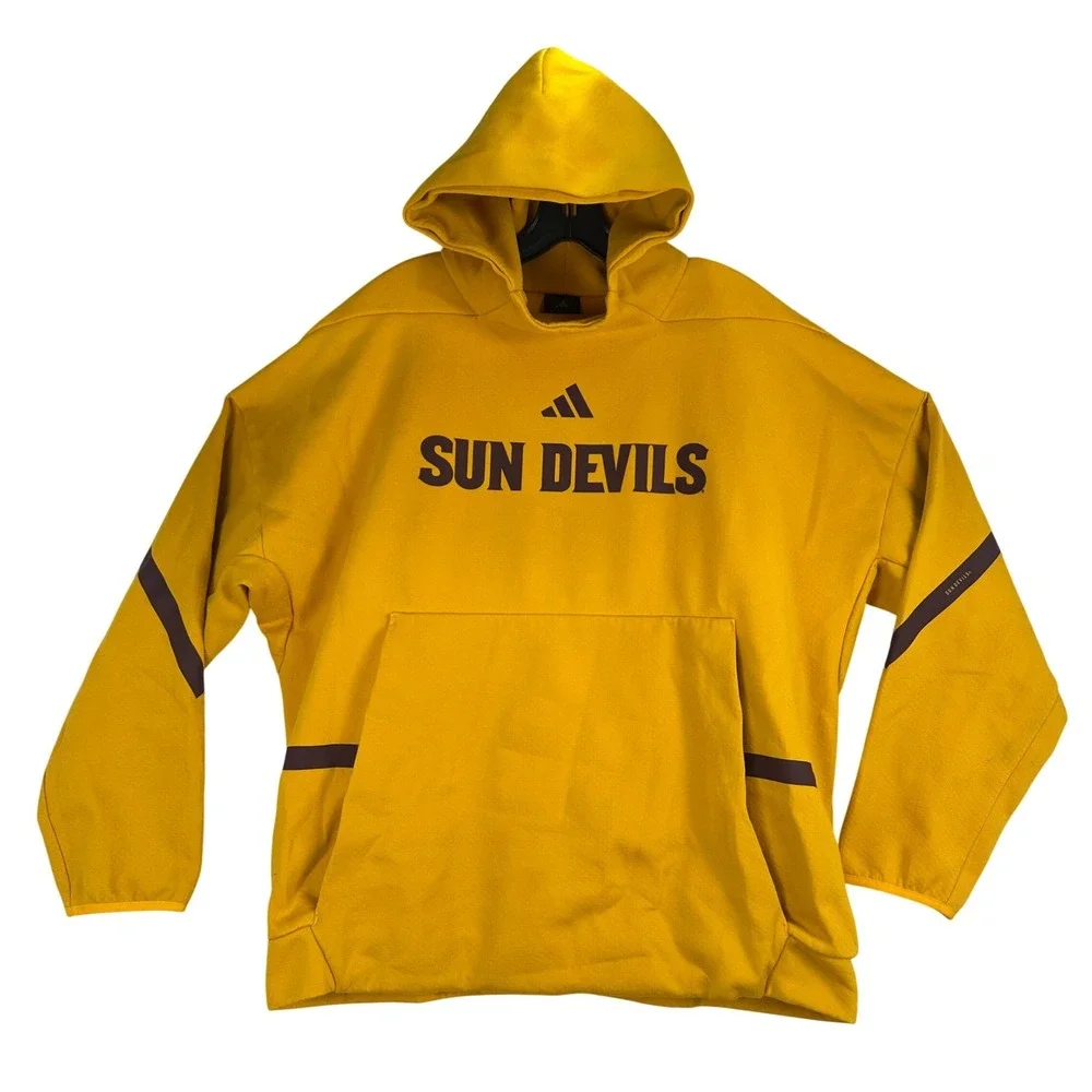 Adidas ASU Sun Devils Hoodie Mens XL Gold Collegiate Sporty Pullover